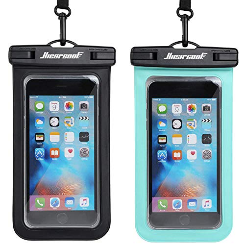 Universal Waterproof Case,Hiearcool Waterproof Phone Pouch Compatible for iPhone 13 12 11 Pro Max XS Max Samsung Galaxy s10 Google Up to 7.0', IPX8 Cellphone Dry Bag for Vacation-2 Pack