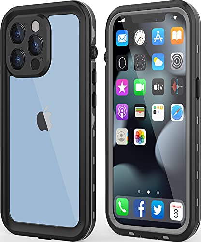 Dewfoam Design for iPhone 13 Pro Max Waterproof Case, Shockproof Dustproof Phone Case for iPhone 13 Pro Max with Screen Protector, Full Body Protective Case for iPhone 13 Pro Max Cover 6.7'' (Black)