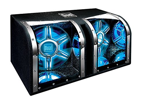 Dual Electronics BP1204 High Performance 12 inch Car Audio Subwoofer in a Tuned Bandpass Enclosure with Blue illumiNITE LED illumination and Plexiglass Viewing Windows and 1,100 Watts of Peak Power