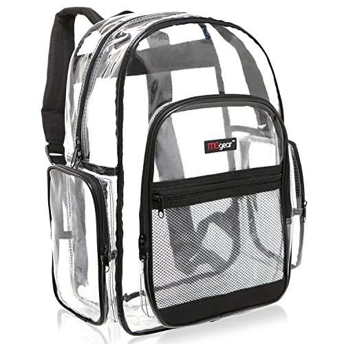 See Through Backpacks for School With 6 Pockets for Transparent Organization Concerts Heavy Duty Bookbag Luxton Home Clear Backpack Durable School and Stadium Compatible Bag 