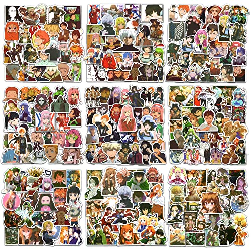 300 Pcs Anime Mixed Stickers, Classic Anime Themed Sticker Pack, Vinyl Waterproof Sticker Decals for Water Bottles Laptop Skateboard Notebook, Gift for Adults Kids Teens