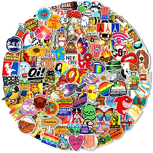300Pcs Cool Random Stickers Vinyl Skateboard Stickers, Variety Pack for Laptop Guitar Travel Case Water Bottle Car Luggage Bike Sticker Waterproof Graffiti Decals,Gift for Teens Adult
