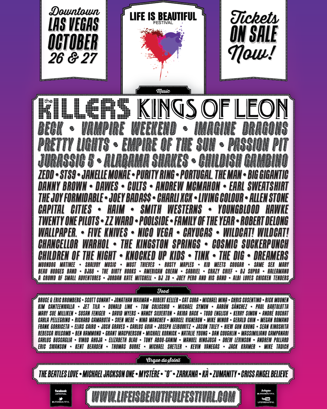 Life Is Beautiful Festival Lineup 2013