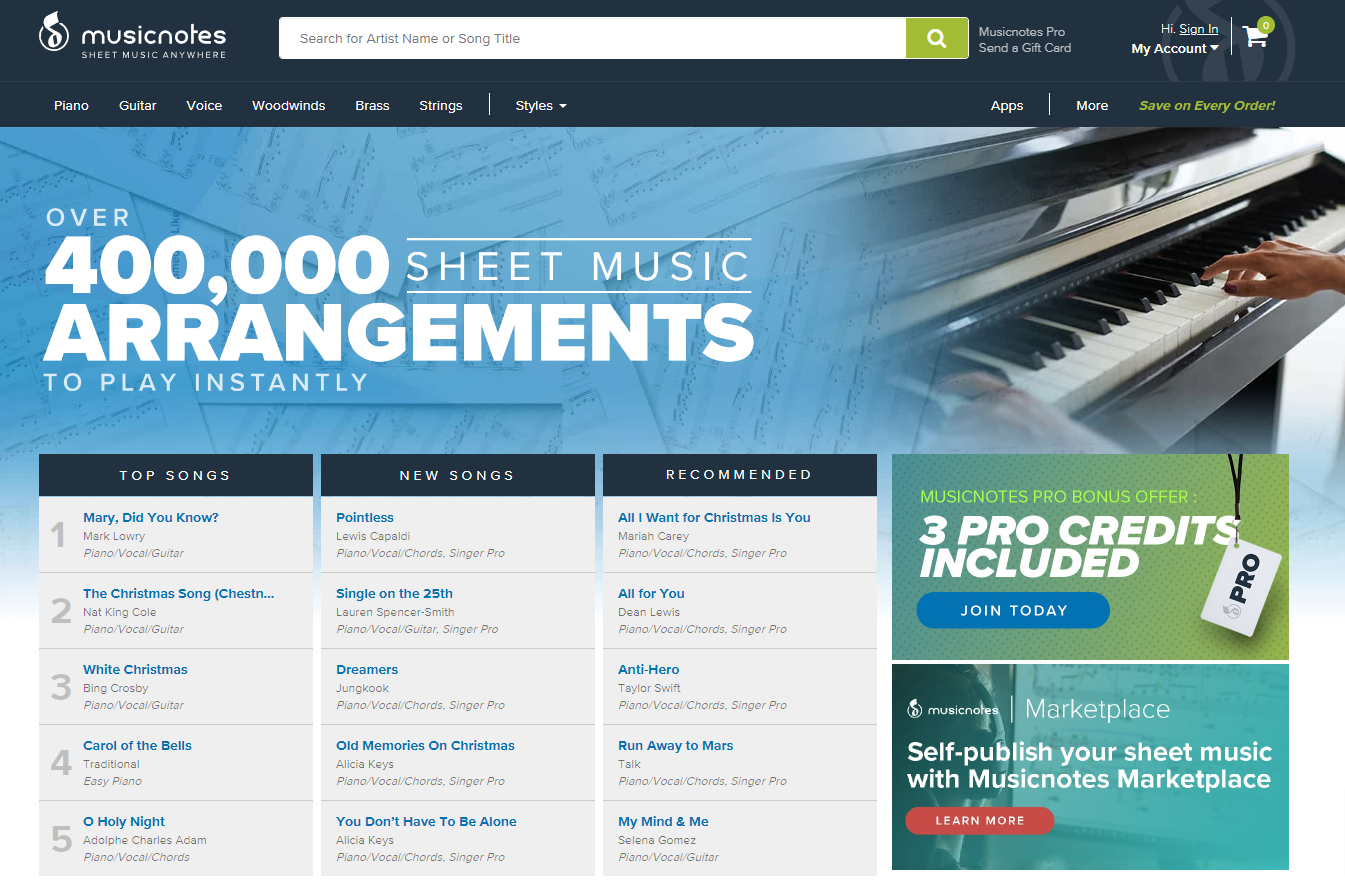 Best Piano Sheet Music sites in 2024