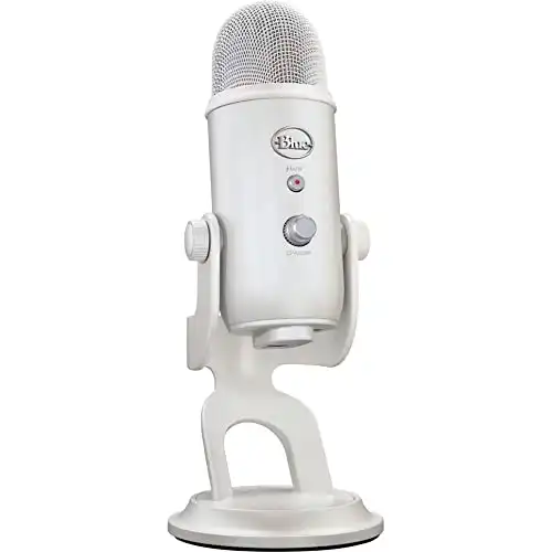 Logitech for Creators Blue Yeti Premium USB Gaming Microphone for Streaming, PC, Podcast, Computer, Customizable LIGHTSYNC RGB, Bluetooth, 3.5 MM Comp - White Mist