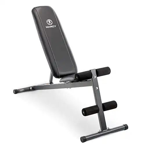 Marcy Exercise Utility Bench for Upright, Incline, Decline, and Flat Exercise SB-261W , Black