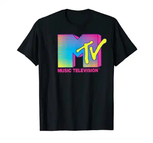 MTV Logo Fluorescent Colors Retro Design T-Shirt