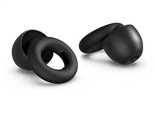 Loop Earplugs for Noise Reduction (2 Ear Plugs) High Fidelity Ear Protection for Concerts, Work Noise Reduction, Studying, Musicians, Motorcycles, Relaxation - 20 dB Filter Sound Blocking - Black
