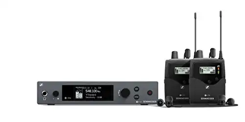 Sennheiser Pro Audio Sennheiser ew IEM G4-Twin-G in Ear Monitor System w/ 2 Belt Packs Range (566-608Mhz), Dual Beltpack