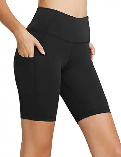 BALEAF Women's 8"/ 7"/ 5" High Waist Biker Shorts Workout Yoga Running Gym Compression Spandex Shorts Side Pockets