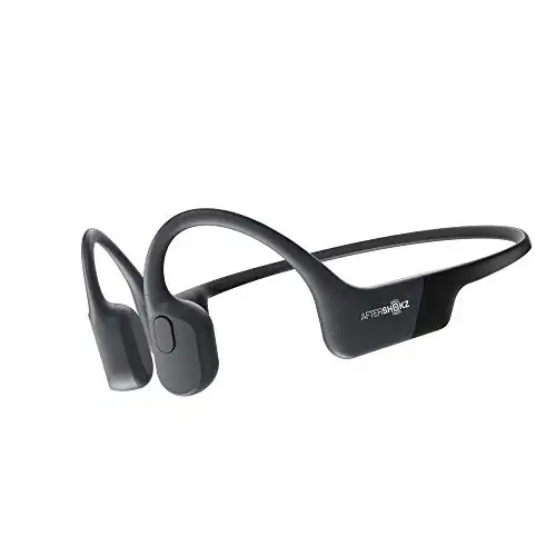 Aftershokz Aeropex (Rebranded as Shokz OpenRun) - Open-Ear Bluetooth Bone Conduction Sport Headphones - Sweat Resistant Wireless Earphones for Workouts and Running - Built-in Mic