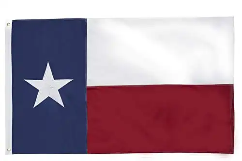 Texas Flag 4x6 Heavy Duty Outdoor - Embroidered Sewn Heavy Duty 100% Nylon Flags Vivid Color - Brass Grommets and 4 Stitch Hemming USA Flag