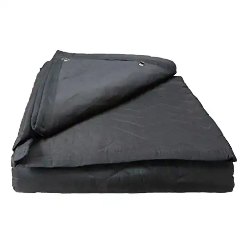 US Cargo Control 96"x80" Extra Large Sound Dampening Blanket with Grommets, Machine Washable, 12 Pounds