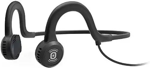 Aftershokz Sportz Titanium Open Ear Wired Bone Conduction Headphones, Onyx Black, (AS401XB)