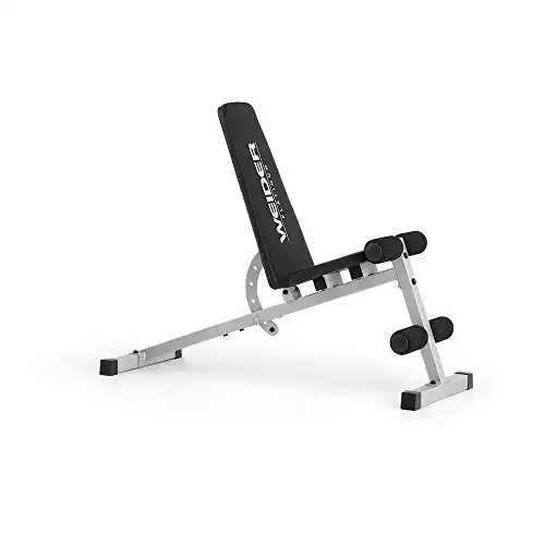 Weider Platinum Adjustable Slant Bench for Dumbbell Weight Training and Body Weight Exercises