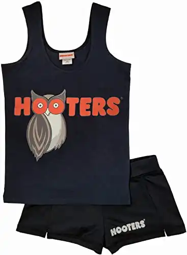 Ripple Junction Hooters Girl Iconic Waitress Outfit Includes Tank Top and Shorts Set Officially Licensed