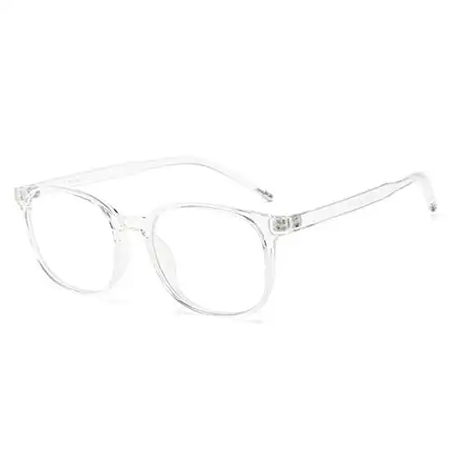 Blue Light Blocking Glasses Computer Reading Glasses TR90 Square Eyewear Frame Clear Lens Anti Eyestrain Anti UV Lightweight