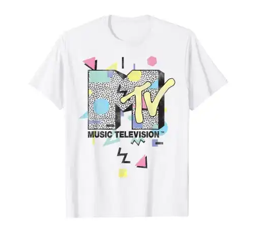 MTV Retro Shape Design Logo Graphic T-Shirt T-Shirt