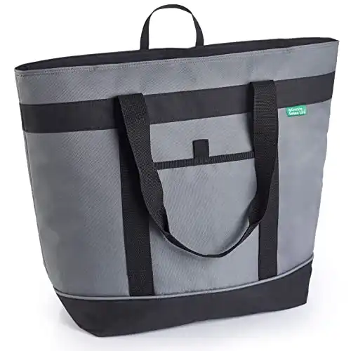 Jumbo Insulated Cooler Bag (Gray) with HD Thermal Insulation - Premium, Collapsible Soft Cooler Makes a Perfect Insulated Grocery Bag, Food Delivery Bag, Travel Insulated Bag, or Beach Cooler Bags