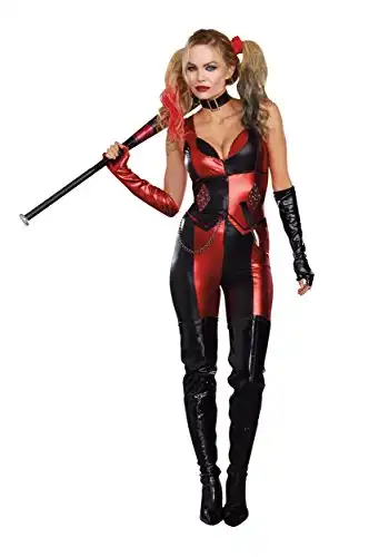 Dreamgirl Womens Sexy Harley Quinn Costume, Adult Harlequin Blaster Halloween Costume - Small