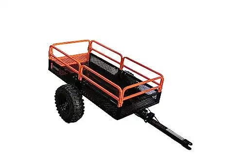 MotoAlliance ATV/UTV Utility Cart Cargo Trailer - Impact Implements 1500lb Capacity Tilt Bed & Foot-Release Dump Cart for Garden Lawn Tractor