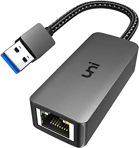 USB to Ethernet Adapter, uni Driver Free USB 3.0 to 100/1000 Gigabit Ethernet LAN Network Adapter, RJ45 Internet Adapter Compatible with MacBook, Surface, Laptop PC with Windows, XP, Vista, Mac/Linux