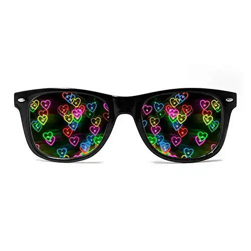Ultimate Diffraction Glasses - 3D Rainbow Heart Effect - Great Edm, Concert, and Rave Accessory
