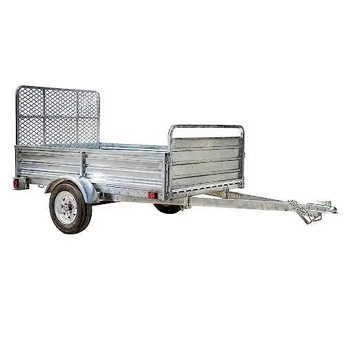 Detail K2 MMT5X7G-DUG 5 ft. x 7 ft. Multi Purpose Utility Trailer Kits with Drive Up Gate (Galvanized)