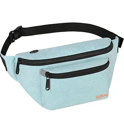 Fanny Packs for Men Women - Waist Bag Packs - Large Capacity Belt Bag for Travel Sports Running Hiking Large, Mint Green