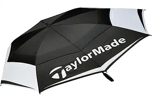 TaylorMade Tour Preferred 64 inch Double Canopy Golf Umbrella, Black, One Size