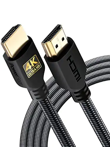 PowerBear 4K HDMI Cable 10 ft | High Speed Hdmi Cables, Braided Nylon & Gold Connectors, 4K @ 60Hz, Ultra HD, 2K, 1080P, ARC & CL3 Rated | for Laptop, Monitor, PS5, PS4, Xbox One, Fire TV, &am...