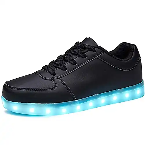 SANYES USB Charging Light Up Shoes Sports LED Shoes Dancing Sneakers SYDB551-Black-36