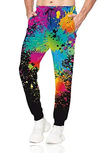 Belovecol Mens Joggers Sweatpants Women 3D Print Pants Novelty Graphic Trousers Casual Athletic Sports Joggers with Pockets