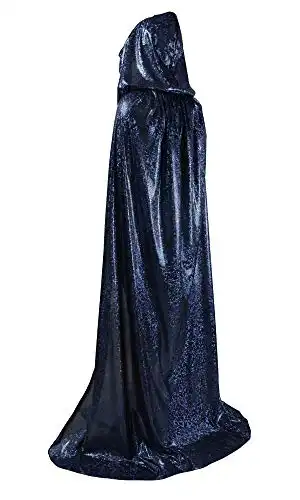 OurLore Unisex Full Length Hooded Cape Halloween Christmas Cloak (Small, Black)