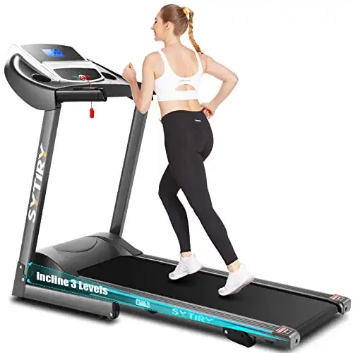 Smart Electric Folding Treadmill Foldable Home Fitness Equipment with LCD 3 Incline Levels 12 Preset or Adjustable Programs Bluetooth Connectivity for Walking & Running Cardio Exercise Machine