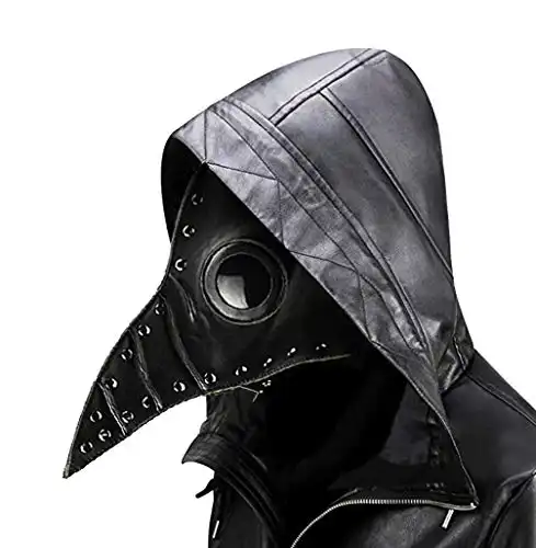 duduta PU Leather Plague Doctor Mask, Scary Halloween Mask Costume Props