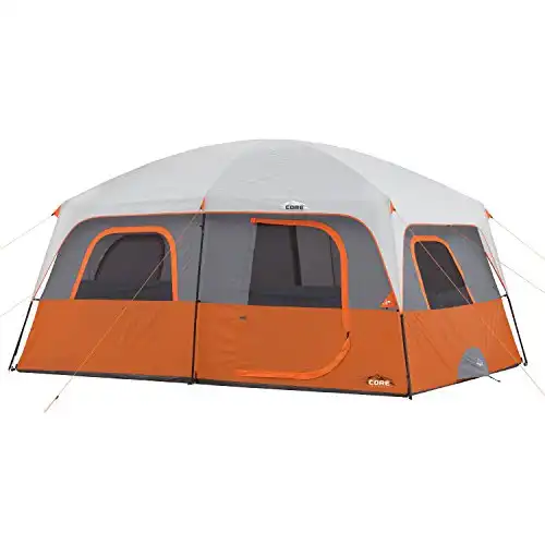 CORE 10 Person Tent | Large Multi Room Tent for Family | Included Tent Gear Loft Organizer| Portable Cabin Huge Tent with Carry Bag for Outdoor Car Camping