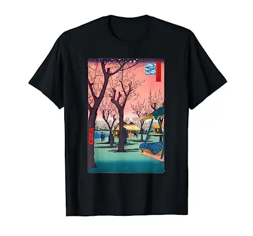 Japanese Cherry Blossom Japanese Woodblock Art Print T-Shirt