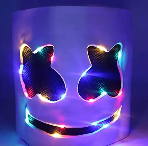 weispo DJ LED Mask,Music Festival Light Up Helmet Mask Halloween Cosplay Party Prop EVA Full Head Cover Mask