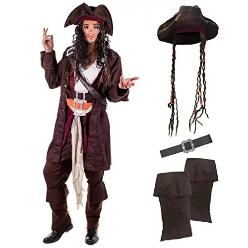 fun shack Mens Pirate Costume, Adult Pirate Costume Men, Adult Men Pirate Costume Male, Pirate Halloween Costumes For Men