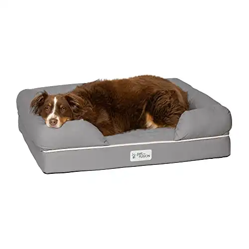 PetFusion Ultimate Dog Bed, Orthopedic Memory Foam, Multiple Sizes/Colors, Medium Firmness Pillow, Waterproof Liner, YKK Zippers, Breathable 35% Cotton Cover, 1yr. Warranty,Slate Grey, Large (36x28&qu...