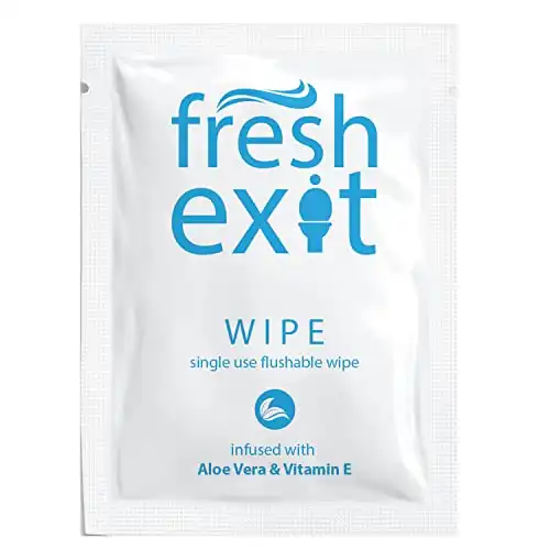 FreshExit – Individually Wrapped Flushable Wipes for Adults – a Large, Personal Wipe in a Small, Discreet Package – Feminine Wipes - 36 Count – Great Travel Wipes & Butt Wipes