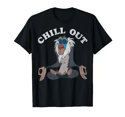 Disney Lion King Rafiki Chill Out Meditation Graphic T-Shirt T-Shirt