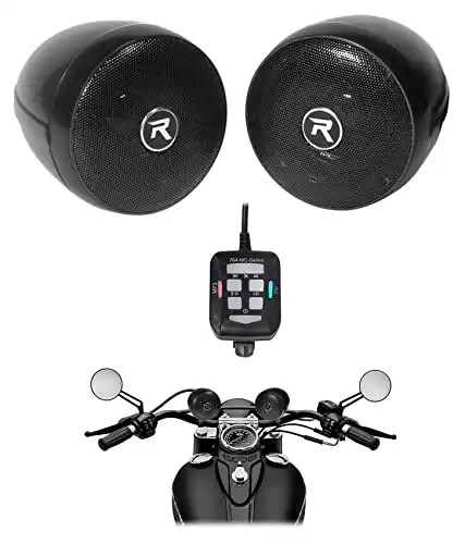 Rockville rocknride (2) RockNRide 3" Powered Bluetooth Metal Motorcycle Handlebar Speakers, Black