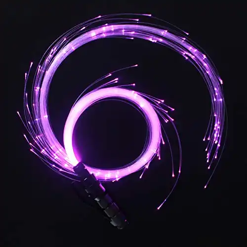 CHINLY LED Fiber Optic Whip Dance Space Whip Super Bright Light 40 Color Effect Mode 360° Swivel for Dancing, Parties, Light Shows, EDM Music Festivals