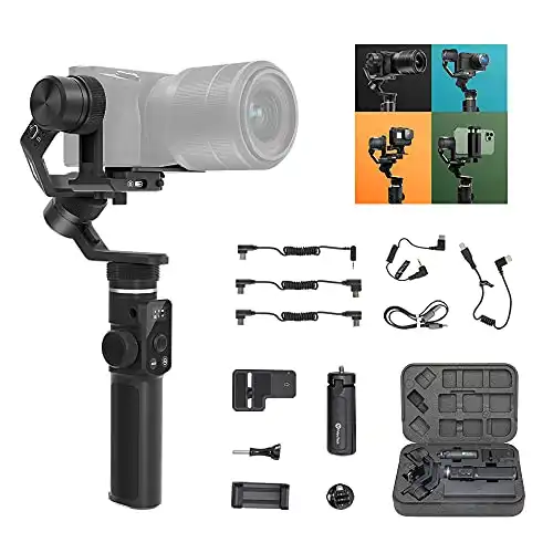FeiyuTech G6 Max [Official] 3-Axis Camera Gimbal Stabilizer for Small Mirrorless/Pocket/Action Camera/Smartphone,fits Canon M6 M50 Sony ZV1 a6500 a6600 Panasonic GoPro 8 7 iPhone 14 13 Saumsung