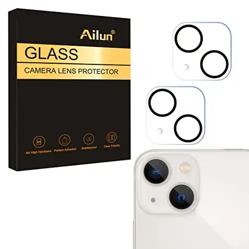 Ailun Camera Lens Protector for iPhone 13 6.1" ＆ iPhone 13 Mini 5.4",Tempered Glass,9H Hardness,Ultra HD,Anti-Scratch,Easy to Install,Case Friendly [Does not Affect Night Shots][2 Pack]