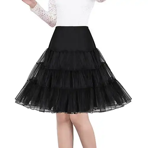 Shimaly® Women's 50s Vintage Petticoat 26" Crinoline Rockabilly Tutu Skirt Slip S-3XL