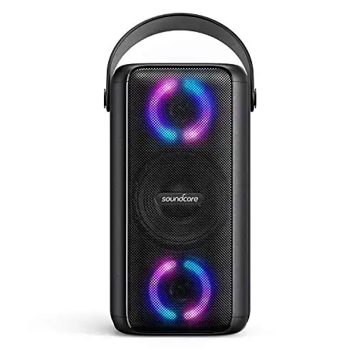 Soundcore Trance Bluetooth Speaker, Outdoor Bluetooth Speaker with 18 Hour Playtime, BassUp Technology, Huge 101dB Sound, LED Lights, App, IPX7 Waterproof, Wireless Speaker for Party