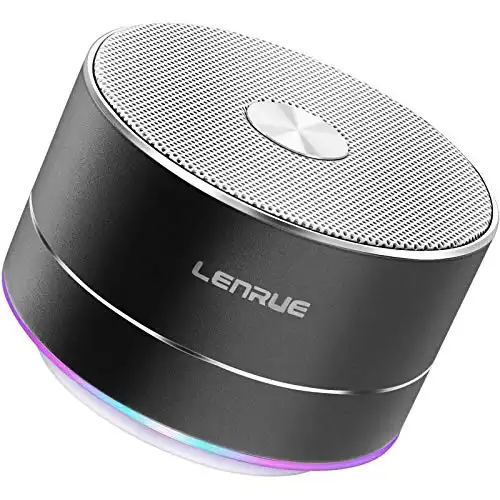 LENRUE Portable Wireless Bluetooth Speaker with Built-in-Mic,Handsfree Call,AUX Line,for iPhone Ipad Android Smartphone and More (Grey)